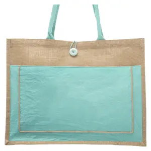 USAID English - Cotton Pocket Jute Tote Bags (17.75""x13.75"")