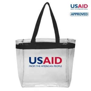 USAID English - Color Handles Clear Plastic Tote Bags