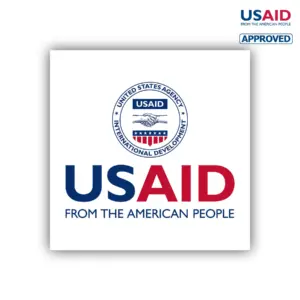 USAID English Vinyl Sticker (4""x4"")