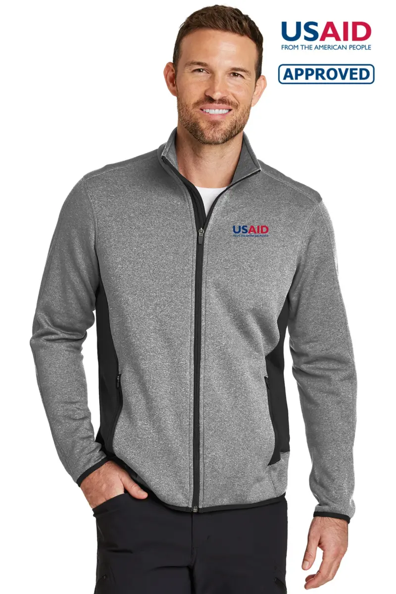 USAID English - Eddie Bauer Men's Full-Zip Heather Stretch Fleece Jacket