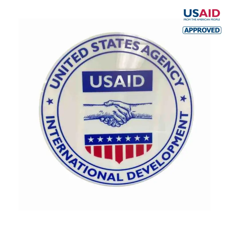 usaid english 24"" round podium plaque