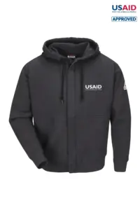 USAID English - Bulwark® Men's Fleece Zip Front W/Hood