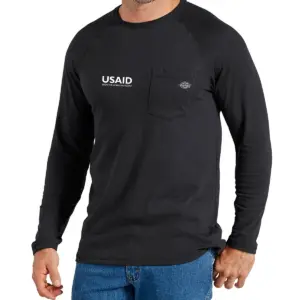 usaid english dickies men's temp iq performance cooling long sleeve pocket t shirt