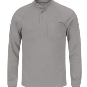 USAID English - Bulwark® Men's 6.5Oz Long Sleeve Ct2 Henley Shirt