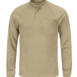 USAID English - Bulwark® Men's 6.5Oz Long Sleeve Ct2 Henley Shirt