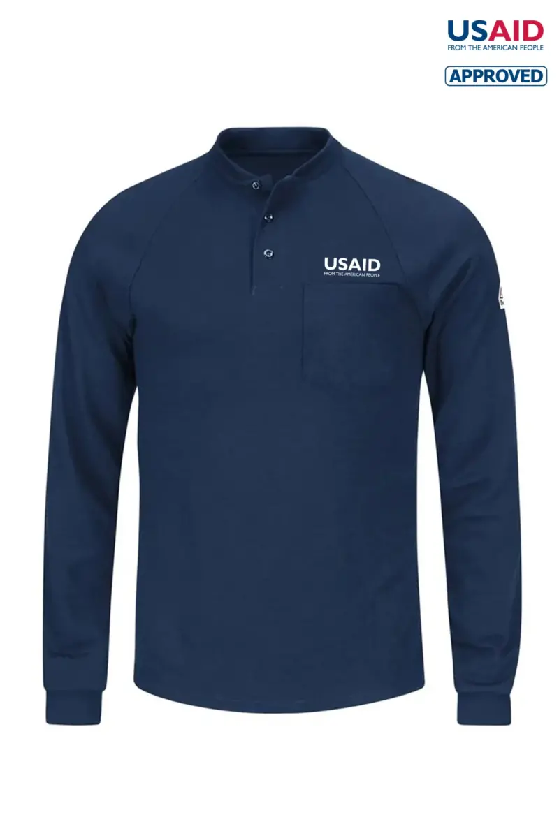 USAID English - Bulwark® Men's 6.5Oz Long Sleeve Ct2 Henley Shirt