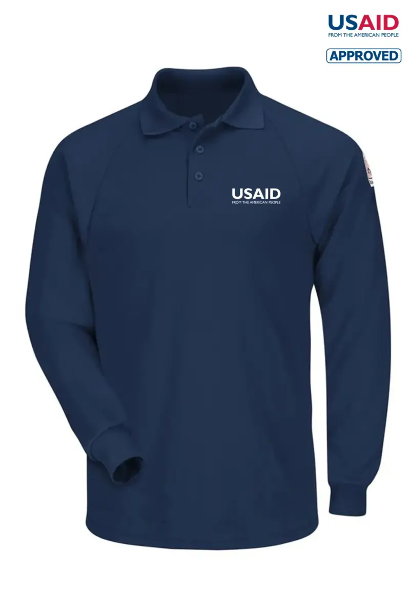 USAID English - Bulwark® Men's 6.5Oz Long Sleeve Classic Ct2 Polo