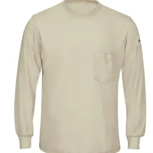 USAID English - Bulwark® Men's Long-Sleeve Khaki Lightweight T-Shirt