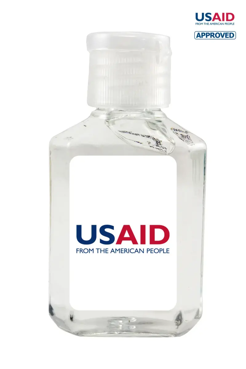 USAID English - Antibacterial Hand Sanitizer Gel on White Label