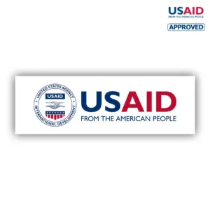 USAID English Rectangle Stickers w/ UV Coating (8.5""X2.75"")