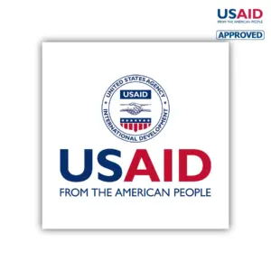 USAID English Square Stickers w/ UV Coating (3.5""x3.5"")