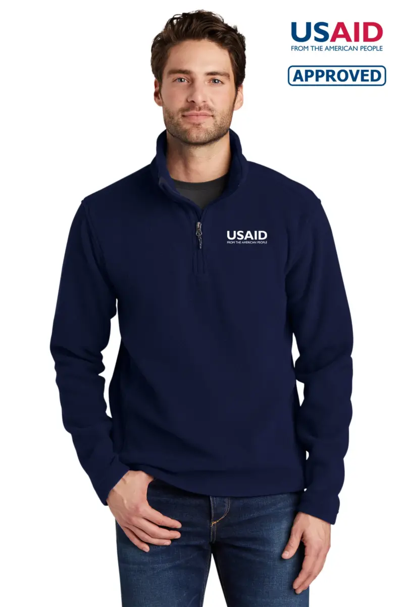 USAID English - Port Authority Men's Value Fleece 1/4-Zip Pullover Jacket
