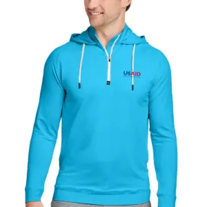 USAID English - Swannies Golf Unisex Vandyke Quarter-Zip Hooded Sweatshirt