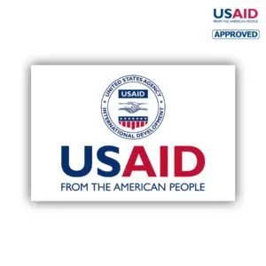 USAID English Rectangle Stickers w/ UV Coating (4""x6"")