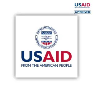 USAID English Square Stickers w/ UV Coating (4""x4"")