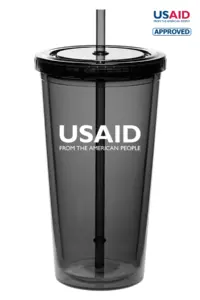 USAID English - 20 Oz. Double Wall Acrylic Bottles w/Straws