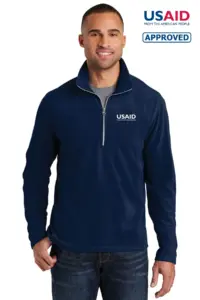 USAID English - Port Authority Men's Microfleece 1/2-Zip Pullover Sweater