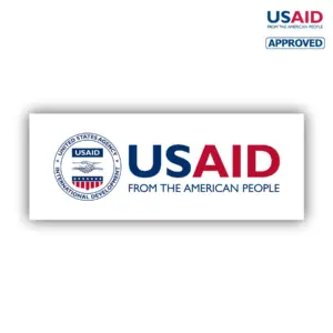 USAID English Rectangle Stickers w/ UV Coating (11""x4.25"")