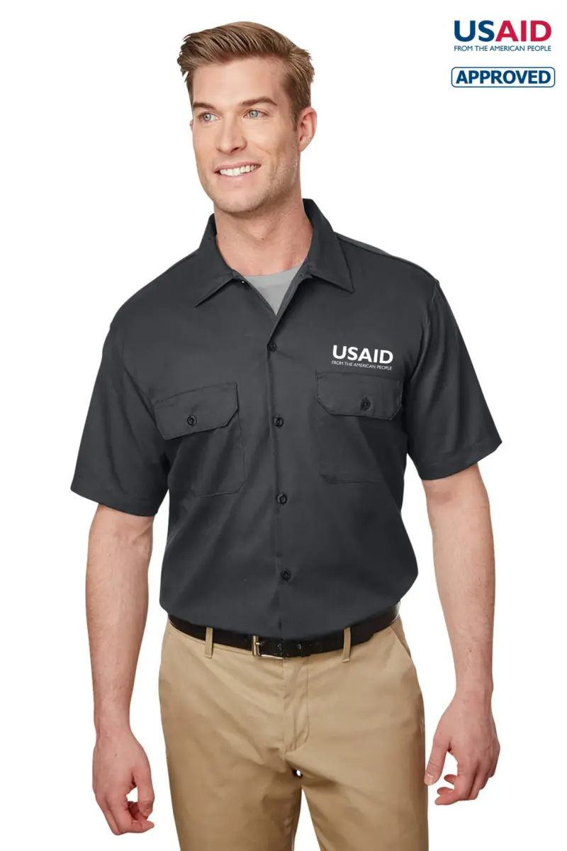 USAID English - Dickies Men's Short Sleeve Slim Fit Flex Twill Work Shirt