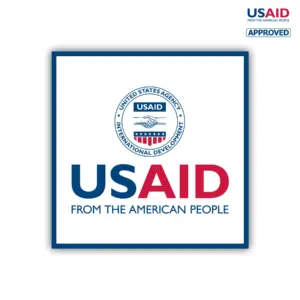 USAID English Decal on White Vinyl Material w/Lamination for Extended Outdoor Use
