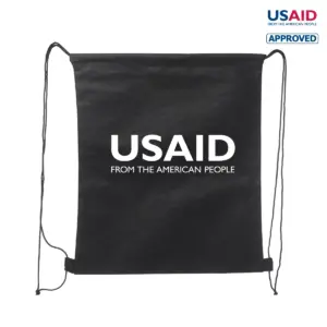 USAID English - Non-Woven Drawstring Backpacks (14.5""x17.5"")