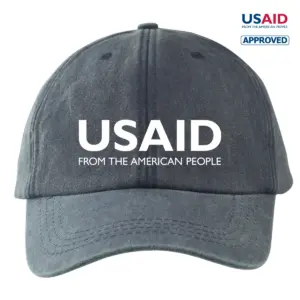 USAID English - Embroidered Lynx Washed Cotton Baseball Caps (Min 12 pcs)