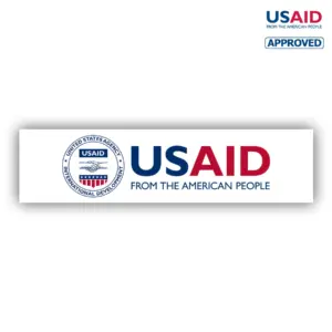 USAID English Rectangle Stickers w/ UV Coating (2""x8"")