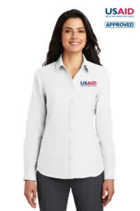 USAID English Ladies Port Authority SuperPro Oxford Shirt