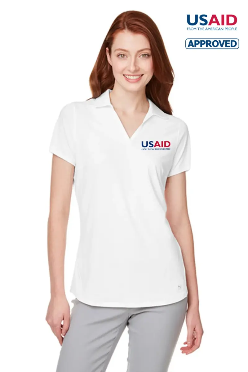 USAID English PUMA GOLF Ladies Cloudspun Free Polo