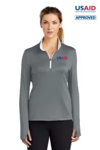 USAID English Nike Golf Ladies Dri-FIT Stretch 1/2-Zip Cover-Up Shirt