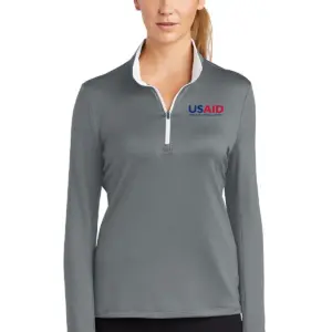 USAID English Nike Golf Ladies Dri-FIT Stretch 1/2-Zip Cover-Up Shirt