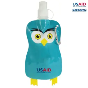 USAID English - 12 oz. Paws N Claws® Flat Bottle