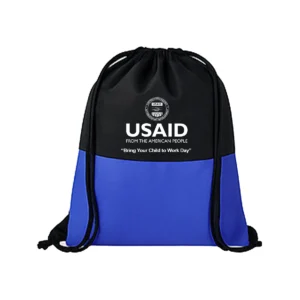 usaid english non woven drawstring backpacks (13""x16"")