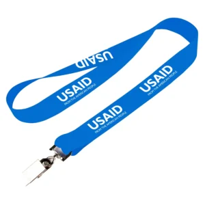 usaid english 3/4"" dye sublimation white lanyards with swivel clip