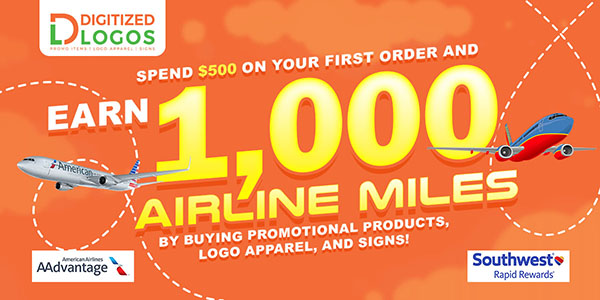 Earn Airline Miles When Ordering Promotional Products