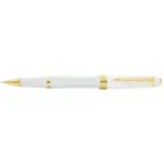 Bailey Light Polished White Resin and Gold tone rollerball pen