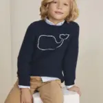 Boys' Whale Embroidered Rollneck Sweater
