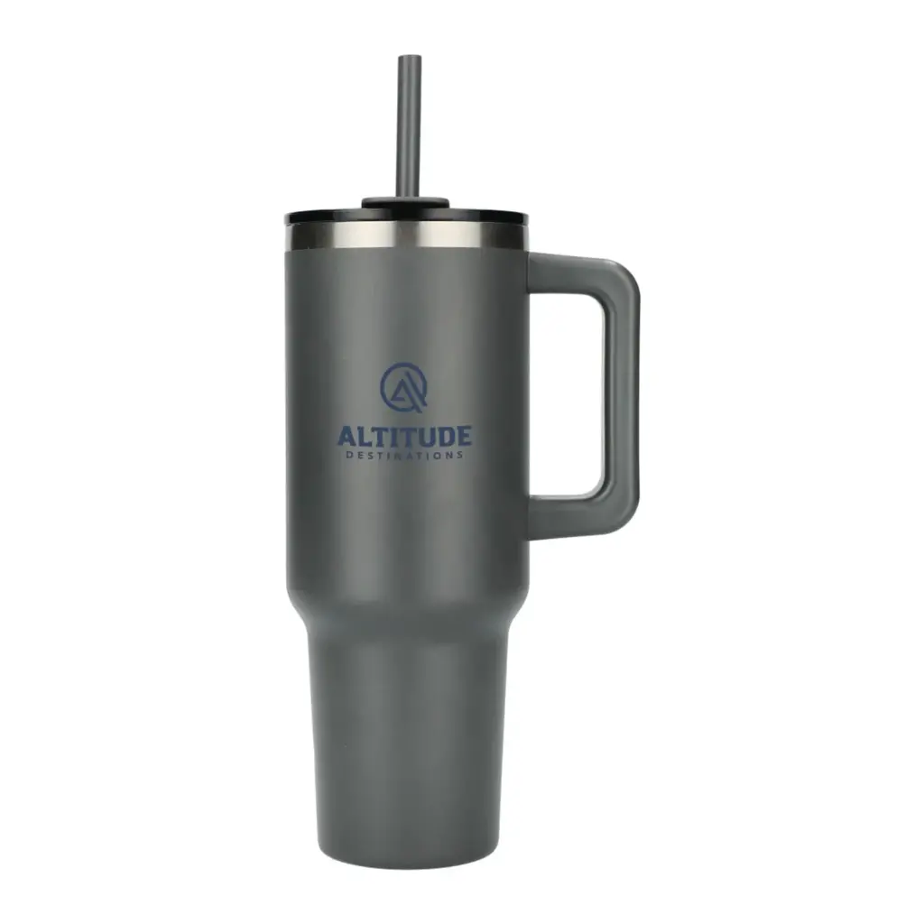 pinnacle 40 oz vacuum insulated eco-friendly travel tumbler with straw