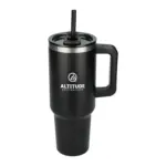 pinnacle 40 oz vacuum insulated eco-friendly travel tumbler with straw