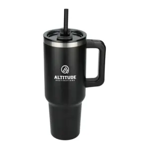 pinnacle 40 oz vacuum insulated eco-friendly travel tumbler with straw