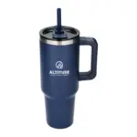 pinnacle 40 oz vacuum insulated eco-friendly travel tumbler with straw