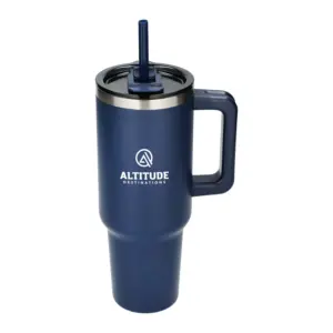 pinnacle 40 oz vacuum insulated eco-friendly travel tumbler with straw