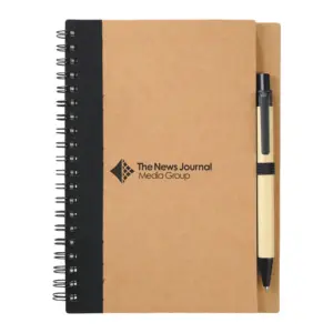 eco-friendly spiral notebook with pen