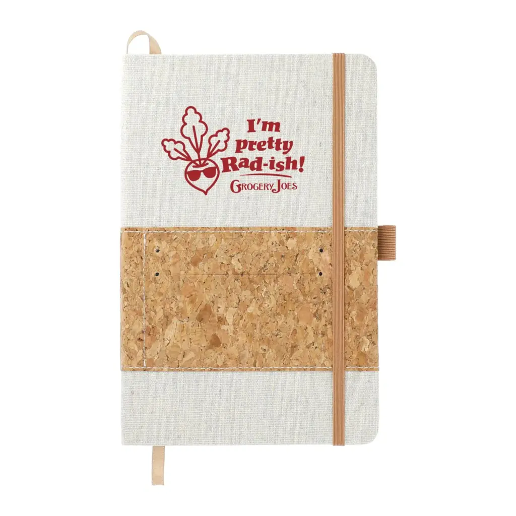 5.5" x 8.5" fsc® mix recycled cotton co5.5" x 8.5" fsc® mix recycled cotton cork notebookrk notebook