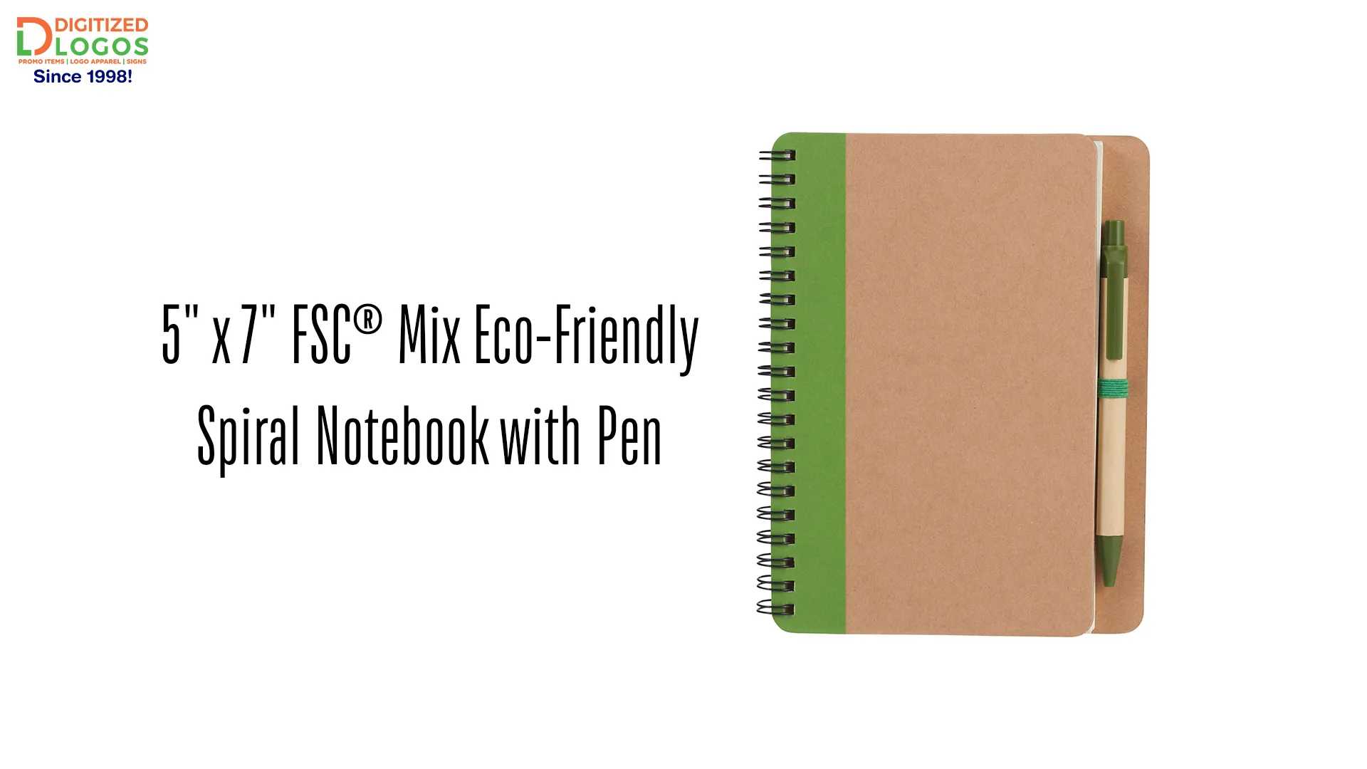 5 x 7 fsc® mix eco spiral notebook with pen