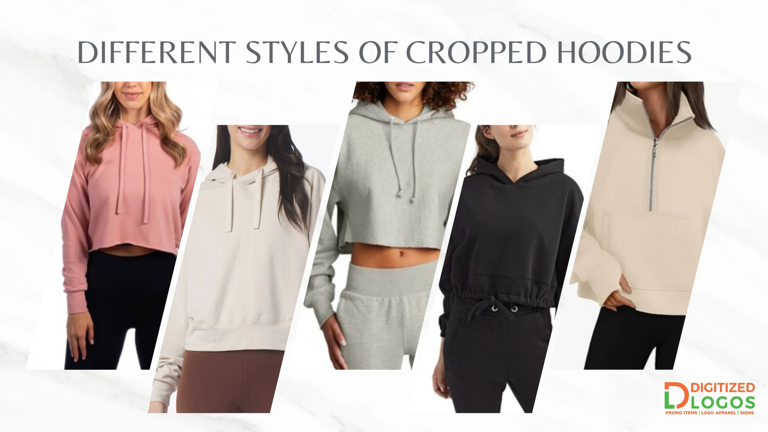 different styles of cropped hoodies