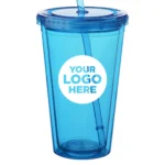 16 oz. Double Wall Acrylic Tumblers with Straws