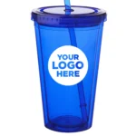16 oz. Double Wall Acrylic Tumblers with Straws