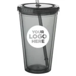 16 oz. Double Wall Acrylic Tumblers with Straws