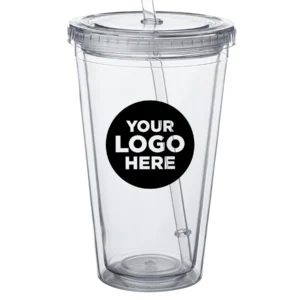 16 oz. Double Wall Acrylic Tumblers with Straws